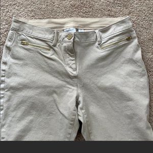 Chico's "So Slimming" cream ankle jeans